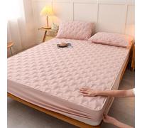 JIANINGHOME Protector de colchón impermeable de algodón, sábana bajera ajustable de 180 x 200 pulgadas, fácil de cuidar y limpiar, material suave, resistente al encogimiento y a la decoloración