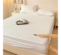 JIANINGHOME Protector de colchón impermeable de algodón, sábana bajera ajustable de 90 x 200 pulgadas, fácil de cuidar y limpiar, material suave, resistente al encogimiento y a la decoloración