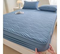 JIANINGHOME Protector de colchón impermeable, sábana bajera ajustable de 120 x 200 pulgadas, fácil cuidado, suave y cómodo