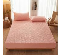 JIANINGHOME Protector de colchón impermeable, sábana bajera ajustable de 180 x 200, altura del colchón, sábana bajera ajustable de algodón suave con goma elástica