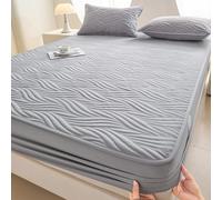 JIANINGHOME Protector de colchón impermeable, sábana bajera ajustable de 180 x 200 pulgadas, fácil de cuidar y limpiar, material suave, resistente al encogimiento y a la decoloración
