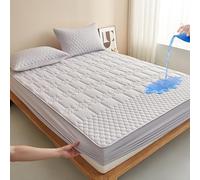 JIANINGHOME Sábana bajera ajustable, 180 x 200 + 25 cm, acolchada, impermeable, protector de colchón con película de TPU