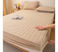 JIANINGHOME Sábana bajera de 180 x 220 cm, acolchada - Sábana bajera de algodón y muy suave y un ajuste perfecto