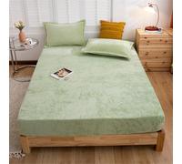 JIANINGHOME - Sábana bajera de forro polar de coral 200 x 220, suave y cálido franela protector de colchón de otoño e invierno