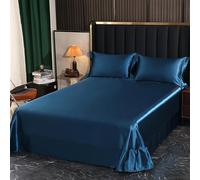 JIANINGHOME Satén Sábana plana, 250 x 250 cm, Ropa de cama lujosa, suave y refrescante.
