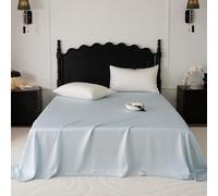 JIANINGHOME Satén Sábana plana, 50 x 75 cm, 2 unidades de ropa de cama de satén de seda, transpirable, suave y cómoda.
