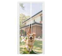 JIANJIAO Mosquitera magnética para puerta,95x205cm protección contra insectos para puerta de balcón,cortina de 4cm,cabeza ancha para evitar que se caiga,protección contra insectos,Blanco