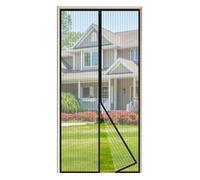 JIANJIAO mosquitera puerta magnetica,85x205cm Puerta de Malla Corredera cortina para del Balcón Corredor Contrapuertas con Anti Mosquito Insecto Se Cierra Automáticamente-Negro