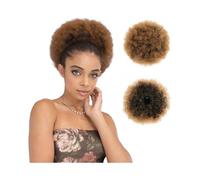 jianjunchaling Afro Puff Cordón Coleta de Caballo Kinky Curly Bun Pelo Sintético Corto Extensiones de Cabello para Mujeres Negras Niñas Cabello Ponytail para Mujeres Chicas (Marrón)
