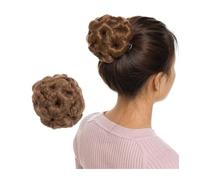 jianjunchaling Clip de garra sintética en moño pelo falso moño moño postizo negro marrón rubio mujeres rizado chignon moño pelo flequillo para mujeres niñas (marrón claro)