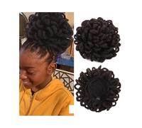 jianjunchaling Coletero sintético afro Puff Drawstring Ponytail Hair Chignon Braids Buns Hairpiece Clip in Hair Extensions for Black Women Ponytail Hair Ponytail Hair Ponytail for Women Girls(Black