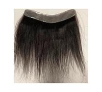 jianjunchaling Man Toupee V Style - Línea capilar frontal para cabello Remy 100 % humano, piel ultrafina, poliuretano para hombre, sistema de reemplazo de piezas de cabello (16 x 1,2 cm)