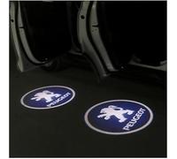 JianJunSuper 2 luces de bienvenida para puerta de coche para Peugeot 2008 206 207 3008 301 307 308 4008 408 5008 508 607, HD Türbeleuchtung Logo Projector, iluminación de entrada, puerta de coche,
