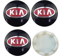 JianJunSuper 4 Piezas Coche Tapas Centrales para KIA K3 K5 Rio Sportage Sorento Optima Oprius Forte Soul Ceed Cerato,Lmpermeables a Prueba Polvo Coche Wheel Center Caps Accesorios,Black-2