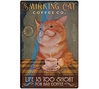 JIANKUN Cartel de metal con texto en inglés "It's Life is Too Short for Bad Coffee" para pared de metal divertido para el hogar, arte vintage, decoración de hierro dolor G, 8 x 12 pulgadas, placa