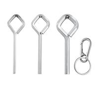 JianLing 1 juego de llaves Allen de rombo para dispositivos de salida de pánico de barra de empuje (1/8 x 1 + 5/32 x 1 + 7/32 x 1 + 1 llavero x 1), tono plateado