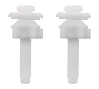 JianLing 2 juegos de tornillos para asiento de inodoro, reemplazo de asiento de inodoro, tornillos de bisagra de plástico con pernos de junta de 28 mm para fijar las bisagras superiores del asiento