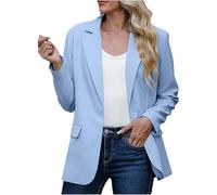 JIANROU Blazer Chaqueta de mujer Dressy Business Casual Trajes para el Trabajo de Manga Larga Holgada Chaqueta Blazer Blazer Backless Casual Blazer, azul, XL
