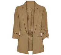 JIANROU Blazer - Chaqueta para mujer, diseño de solapa, para trabajo, oficina, con frente abierto, manga larga, holgada, chaqueta bomber, chaqueta de invierno, elegante blazer, caqui, L