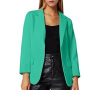 JIANROU Blazer - Chaqueta para mujer, vestido, informal, para el trabajo, manga larga, ligera, chaqueta de traje, elegante blazer, verde, L