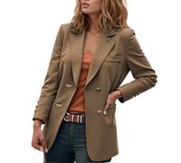 JIANROU Chaqueta de punto para mujer, chaqueta de punto de negocios, deportiva, para oficina, chaqueta de manga larga, elástica, chaqueta bomber, lila, chaqueta clásica, café, 3XL