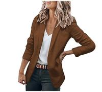 JIANROU Chaqueta de punto para mujer, chaqueta de punto para negocios, chaqueta deportiva para oficina, chaqueta de manga larga, chaqueta de traje, chaqueta de traje verde oscuro, chaqueta blazer para