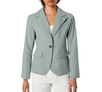 JIANROU Chaqueta larga para mujer, informal, informal, con frente abierto, para trabajo, oficina, manga larga, ligera, blazer burdeos, para el tiempo libre, verde, S