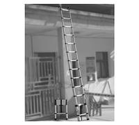 JIANSOZ Escalera telescópica de Aluminio de 8 m/7 m/6 m/5 m/4 m/3 m/2 m - Gancho Desmontable, Capacidad de Carga de 150 kg, Ligera, para casa rodante, Techo, ático - Negra, 2,7 m
