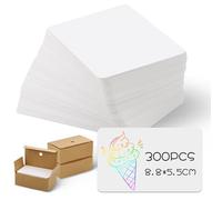 JIANTA 300 Hojas Tarjetas Blanco, 250g/㎡ Cartulina Blanca 8,8*5,5 cm, Tarjetas de Visita, Flashcards Estudio, Tarjetas Kraft de Estudio, Etiquetas de Regalo para Juegos de Memoria, Grafiti, Mensajes
