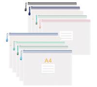 JIANTA Bolsas de Documentos A4, 10 Piezas Bolsa de Archivo de Cremallera con Etiquetas, Impermeable Carpeta Fundas Plastico para Oficina, Viaje, Escolar