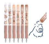 JIANTA Capybara Papeleria Bolígrafos borrables azul, 6 piezas Rollerball con tinta borrable, Bolígrafo Rollerball recargable Capybara Stationery bolígrafos de gel