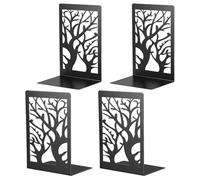 JIANTA Sujetalibros, 4 Piezas Sujeta Libros Grandes, Sujeta Libros Metal Negro, 12 x 9 x 17.5 cm, con Almohadilla Antideslizante, sujetalibros para Casa Oficina Biblioteca Escuela