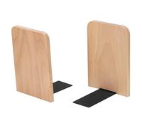 JIANTA Sujetalibros de Madera para Libros, 2 Piezas Sujetalibros de Libros 10,5 x 12 x 17 cm para estanterías, Antideslizante en Forma de L para el hogar, Oficina, Biblioteca, Escuela