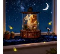 Jianyana DIY Book Nook Kit, Puzzles 3D con Cubierta Antipolvo Y Luz Led DIY Casa Miniatura con Mecanismo De MúSica Incorporado