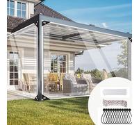 Jianyana Lonas, PVC Lona Impermeable Exterior con Ojales, 2x3 m, 420 g/m² Transparente, Resistente al Desgarro, Toldo Multiusos Usos para Terraza, Balcón Remolque, Piscina 10m Cuerda, Transparente A