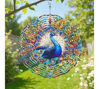 jianyana Wind Spinner 3D Hanging Garden Decoration for Indoor Outdoor Rainbow Wind Spinners(10 Inch)