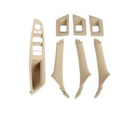 JIANYISR Manija Puerta Interior Coche LHD RHD 7 Colores Beige Negro Fibra De Carbono Manija De Puerta Interior De Coche Tirador 7 Uds Conjunto para 5 Series F10 F18 523 525 528(LHD Beige)