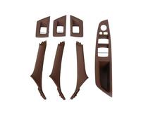 JIANYISR Manija Puerta Interior Coche LHD RHD 7 Colores Beige Negro Fibra De Carbono Manija De Puerta Interior De Coche Tirador 7 Uds Conjunto para 5 Series F10 F18 523 525 528(RHD Red)
