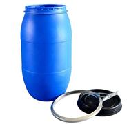 JIAOCKJIAO Barril de Boca Ancha Azul con Tapa, Bidón de Plástico for envío y Almacenamiento Industrial Contenedor de fermentación, diseño hermético bidon Agua Anillo de Cierre(120L)