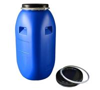 JIAOCKJIAO Barril de Boca Ancha con Tapa y Anillo de Cierre, Barril de Boca Ancha for Exterior, Bidón de Plástico Hermético de HDPE con Asa, Tambor de Alivio de Presión de Envío Portátil(100L)