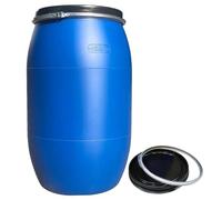 JIAOCKJIAO Barril de Boca Ancha con Tapa y Anillo de Cierre, Barril de Boca Ancha for Exterior, Bidón de Plástico Hermético de HDPE con Asa, Tambor de Alivio de Presión de Envío Portátil(200L)
