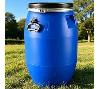 JIAOCKJIAO Bidón de Plástico Azul, Barril de Boca Ancha con Tapa y Anillo de Cierre, Deposito Agua for Envío y Almacenamiento Exterior, Bidon para Piensos Diseño Hermético Barril de Envío(30L)