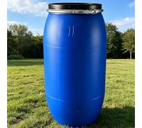 JIAOCKJIAO Bidón de Plástico Azul, Barril de Boca Ancha con Tapa y Anillo de Cierre, Deposito Agua for Envío y Almacenamiento Exterior, Bidon para Piensos Diseño Hermético Barril de Envío(120L)