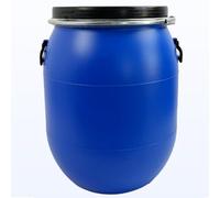 JIAOCKJIAO Bidón de Plástico Azul con Tapa, Barril de Boca Ancha Anillo de Cierre, bidon de Almacenamiento de Agua for envío y contenedor de Almacenamiento Industrial, Barril para Piensos(100L)