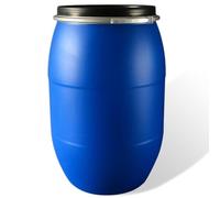 JIAOCKJIAO Bidón de Plástico con Tapa, Barril de Boca Ancha Azul Anillo de Cierre Multiusos contenedor de alimentación de diseño hermético for envío y contenedor de Almacenamiento Industrial(120L)