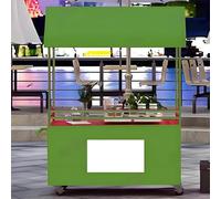 JIAOCKJIAO Carrito Venta de Planchas con Toldo, Puesto de Comida Móvil Portátil de 4 Ruedas, Carritos de Comida Al Aire Libre, para Comida Callejera, Refrigerios(Green,120cm/47.2in)