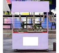 JIAOCKJIAO Carrito Venta de Planchas con Toldo, Puesto de Comida Móvil Portátil de 4 Ruedas, Carritos de Comida Al Aire Libre, para Comida Callejera, Refrigerios(Purple,100cm/39.3in)