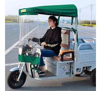JIAOCKJIAO Cubierta Protectora para Triciclo, Toldo Transparente para Motocicleta de Adulto, Toldo con Estructura para Triciclo con Tiras Reflectantes, Apto para Todas(Green,100cm/39in)