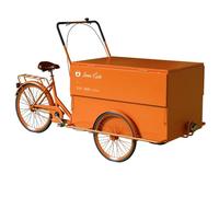 JIAOCKJIAO Puesto de Mercado Móvil con Ruedas para Exteriores, Carrito de Exhibición de Alimentos con Sombrilla y Plataforma Plegable Grande, para Eventos, Calles(Orange)