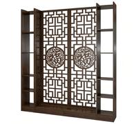 JIAOCKJIAO Separador de Ambientes Partición de Pared con Estantes de Almacenamiento, Independiente Madera Pantalla Partición, Librería con Biombos de Estilo Chino for Pasillos(180cm/70.8in)